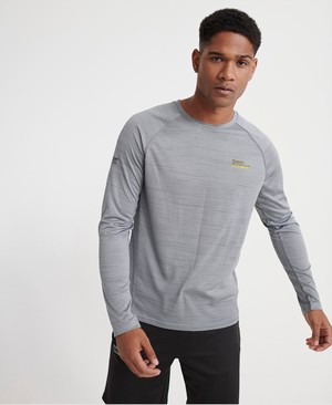 Superdry Active Loose Microvent Hosszú Ujjú Férfi Pólók Szürke | WYABV4036